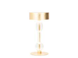 Zafferano Royal Family Wi-fi - Luminária De Mesa Led Recarregável Com Dimmer, 36h De Autonomia - Alumínio Dourado E Vidro Soprado