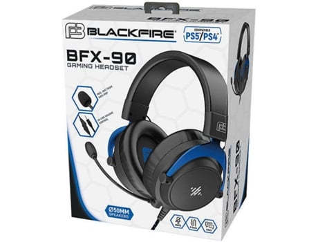 Auscultadores Gaming BLACKFIRE BFX-90 (Over Ear - PS5/PS4 - Preto)