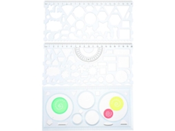 Conjunto De 3 Peças Com Régua Geométrica E Gabarito Para Desenho, Kit Criativo De Plástico Para Estudantes E Festas Cor