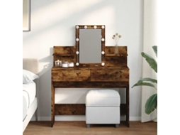 Vidaxl Toucador Com Led 100x40x130 Cm Carvalho Fumado
