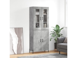 Vidaxl Armário Alto 69,5x34x180 Cm Derivados De Madeira Cinza Cimento