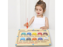 Primerox laberinto Magnético de Colores Y Números Madera para Niños Habilidades Motoras Finas Y Aprendizaje
