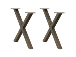 Vidaxl Pés Para Mesa De Centro Em Formato De X, 2 Peças, Aço Natural, 60x (42-43) Cm, Aço