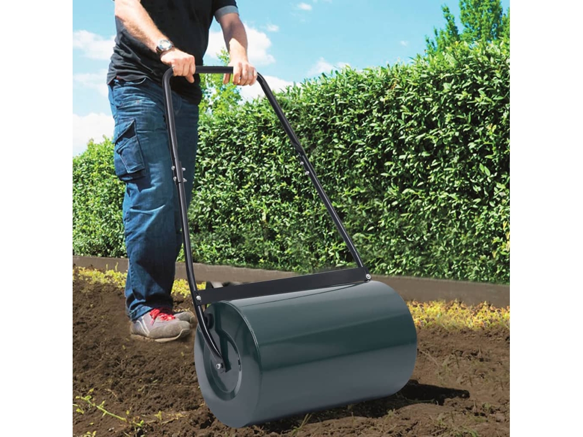Vidaxl Rolo Para Relvado 63 Cm 50 L Verde E Preto