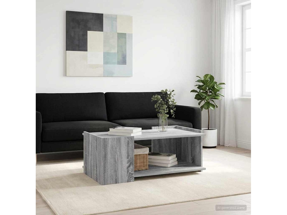 Vidaxl Mesa De Centro Sonoma Cinzento 90 X 50 X 33 Cm