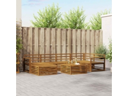 Vidaxl Conjunto De Sofás Para Exterior 7 Pcs Natural
