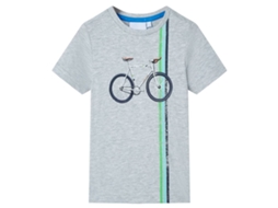 T-shirt De Manga Curta Para Criança Cinzento 140