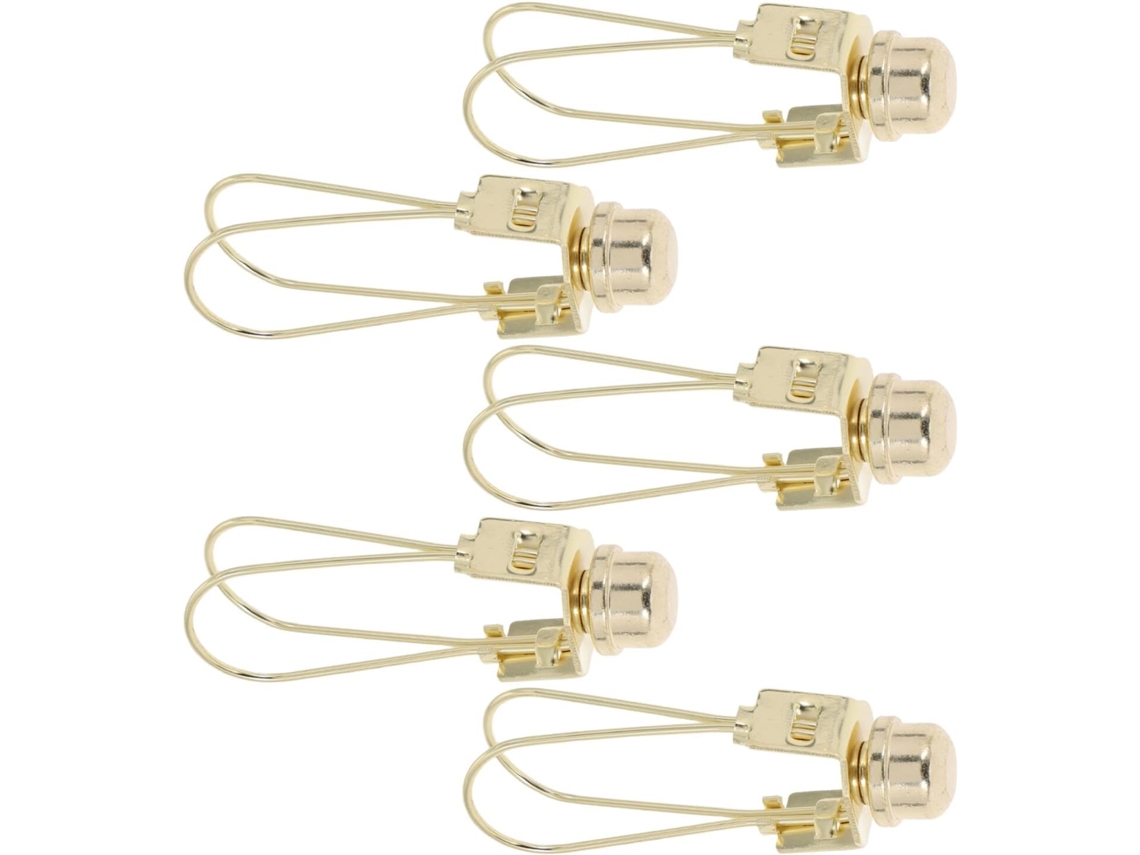 Conjunto De 5 Clipes Dourados Para Abajures, Adaptadores De Metal E Soquetes Para Lâmpadas.