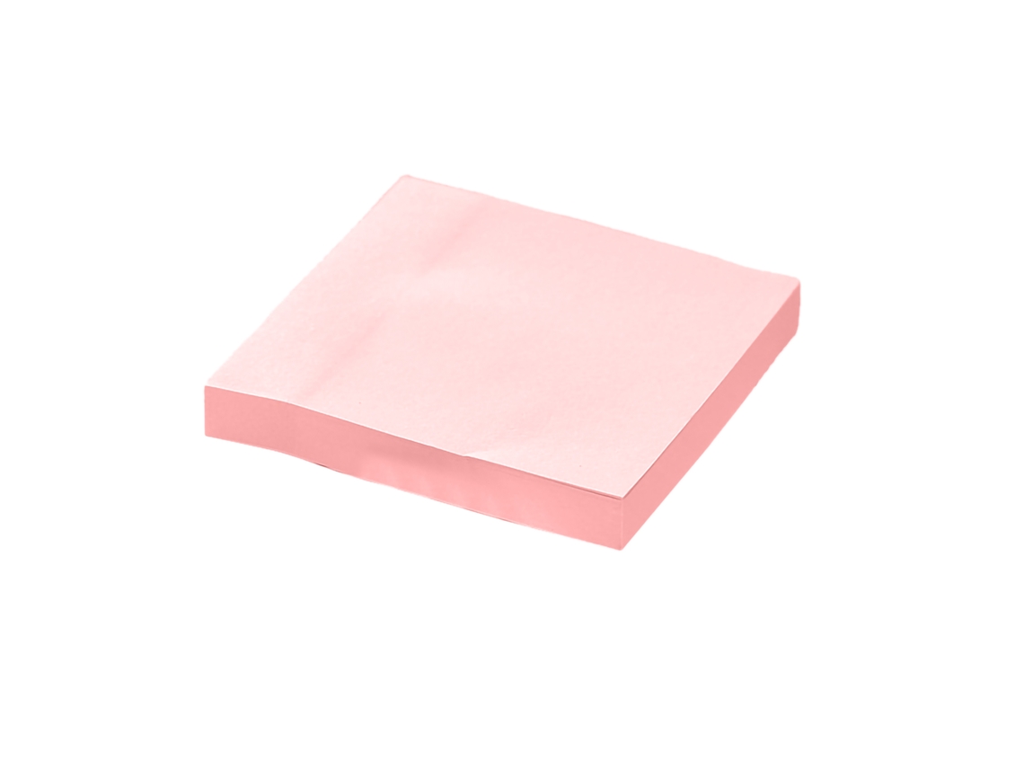 Bloco De Notas Adesivas, 3x3, Rosa