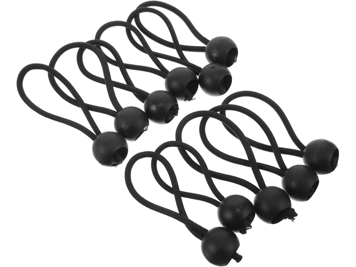 Pretyzoom Conjunto De 20 Peças Cordão Elástico Com Bolas Pretas 4mm E 10cm