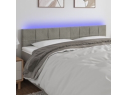 Vidaxl Cabeceira De Cama C/luzes Led Veludo 160x5x78/88 Cm Cinza-claro