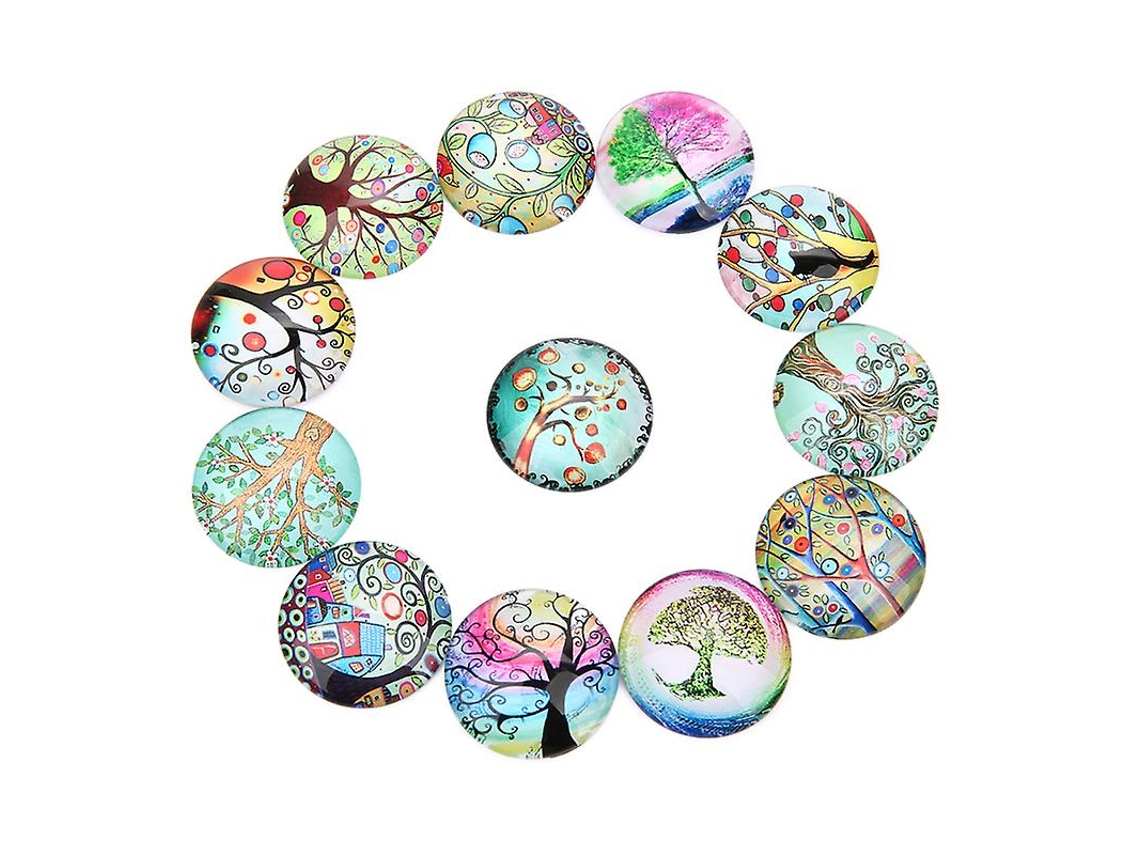 Cabochão de Vidro Redondo Prático de 20 Unidades ALLINLESS