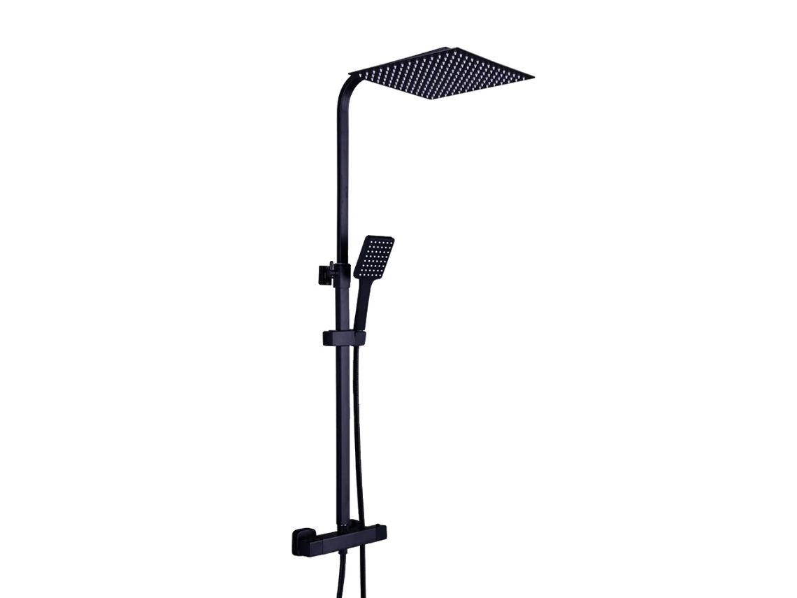 Sistema De Chuveiro Para Banheiro, Cabeça De Chuva De 30x30cm, Altura Ajustável De 80-120cm,preto