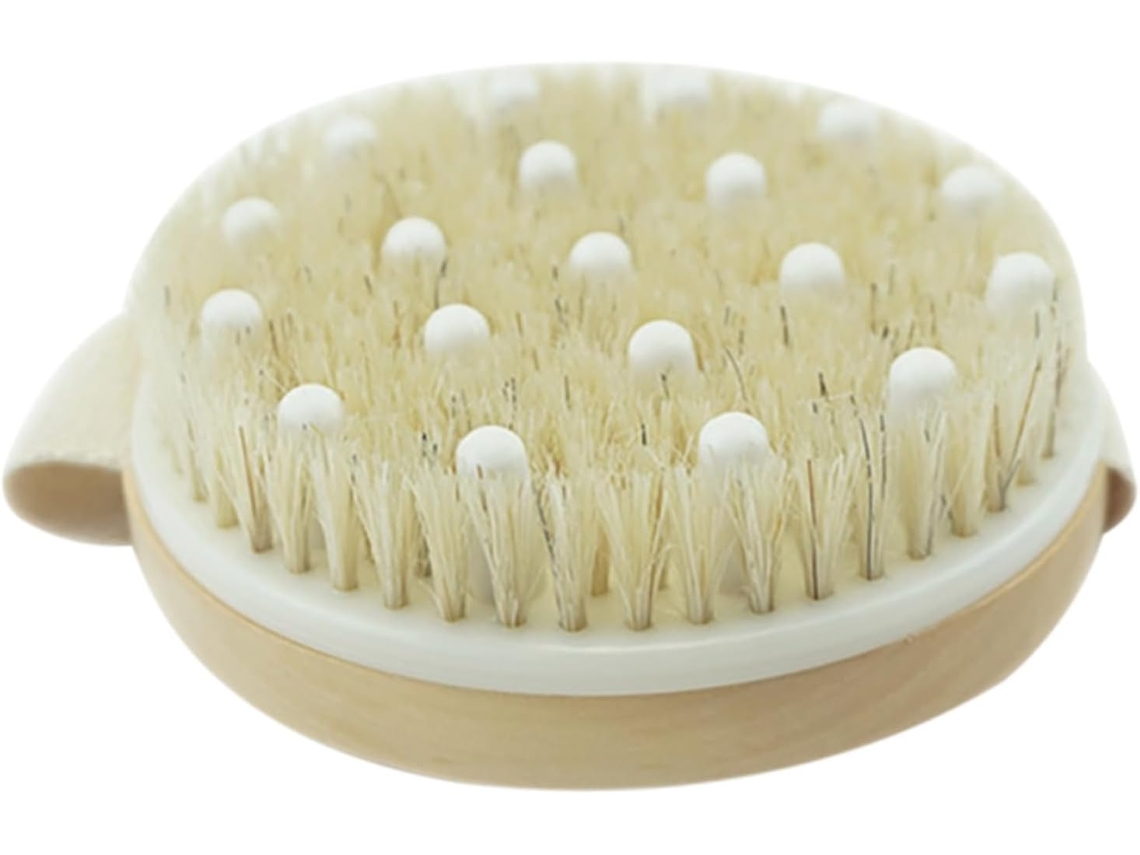 Escova De Banho Massageadora Redonda Healifty, Escova Esfoliante Para Corpo Seco, Limpa E Estimula A Pele