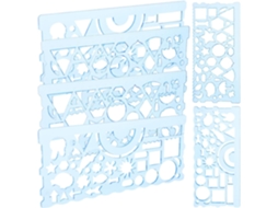 Réguas de desenho multifuncionais Stobaza, conjunto versátil de 6 réguas de 20 cm em PP azul para estudantes, adequadas para