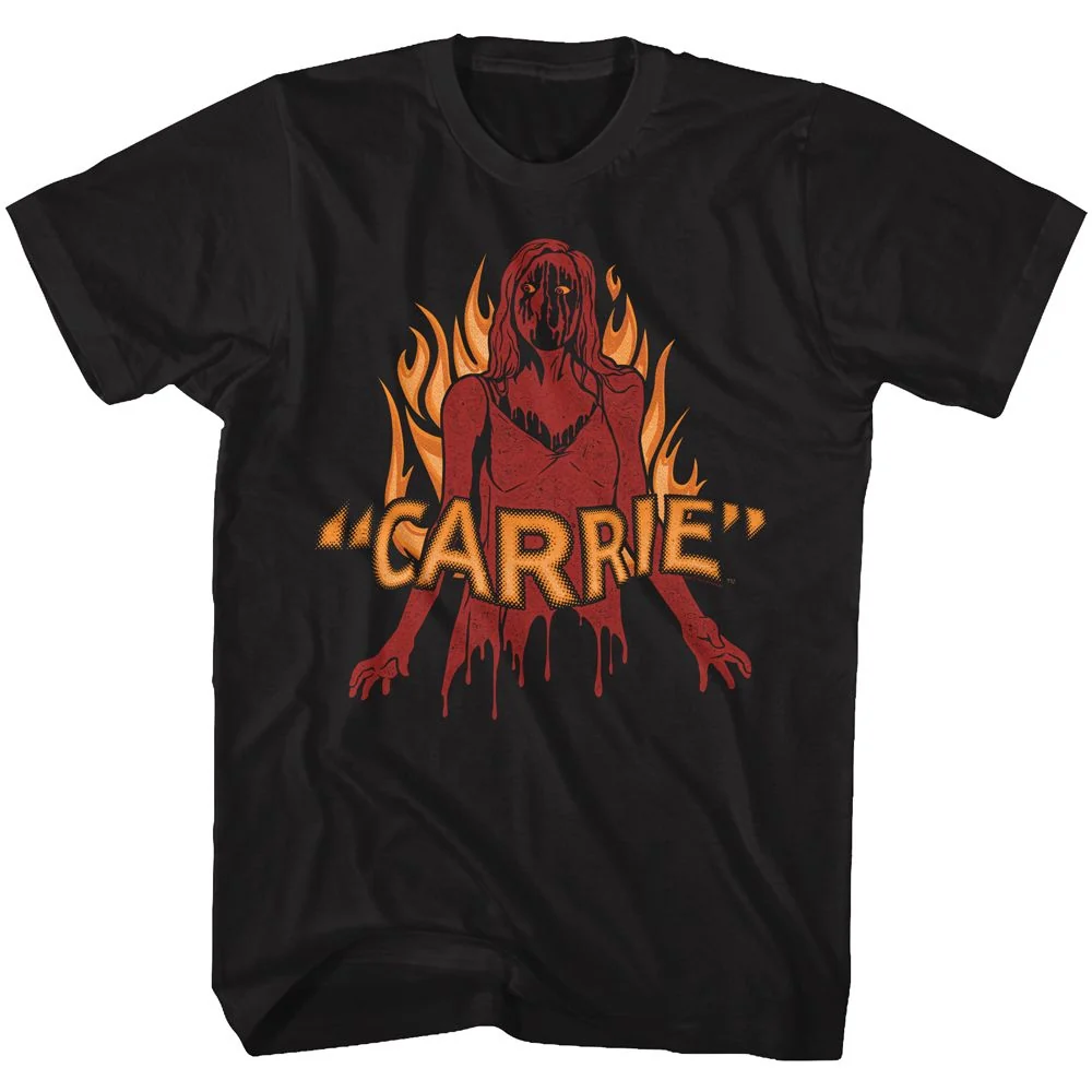 Rockinstone Carrie Blood And Fire Black Adult T-shirt Size:xxxl