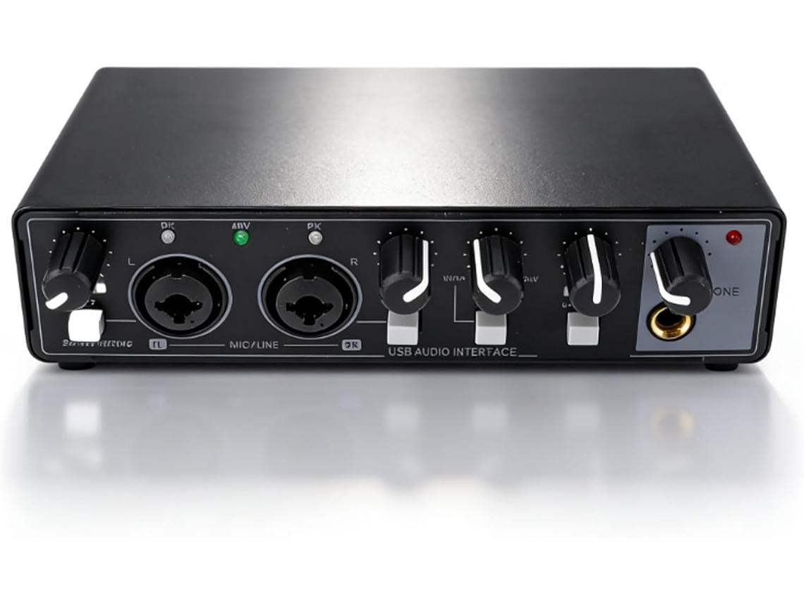 Interface De Áudio Usb De 2 Canais, Placa De Som De 24 Bits E 192 Khz