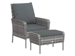 Garden Chair With Footstool, Garden Chairs With Footstools Vidaxl Cinzeto Rattan / Vime (n/a)
