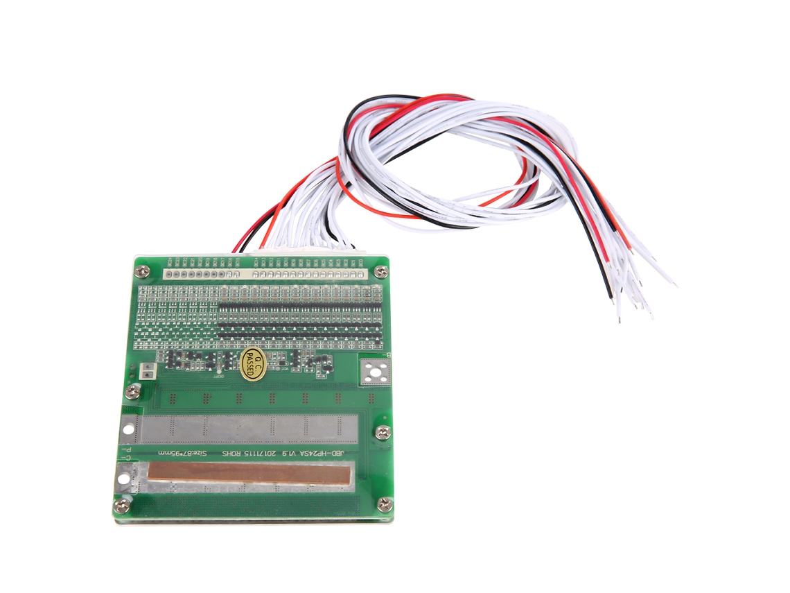 Placa De Proteção Bms Pcb Para Bateria De Lítio 16s 3.7v 40a Com Porta Única E Luz De Equilíbrio