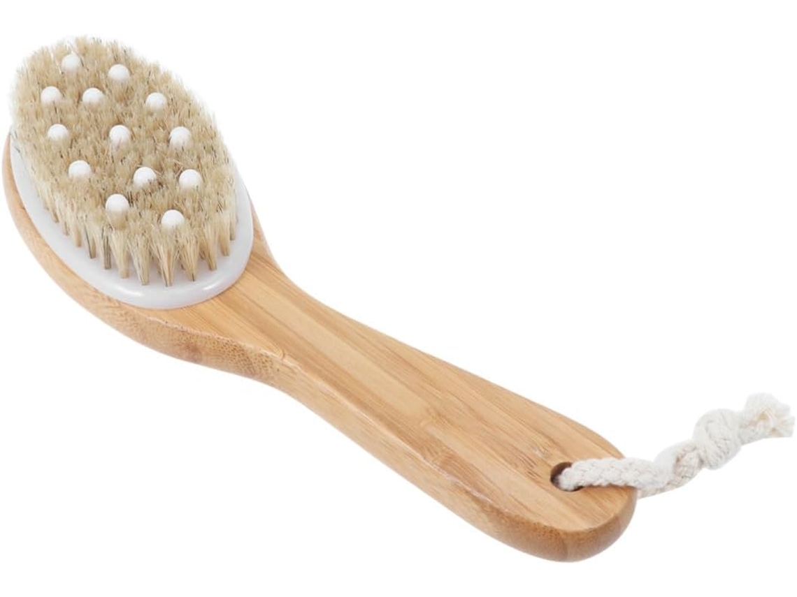 Escova De Banho Corporal Plafope Com Cabo Em Pp E Nylon, Escova Esfoliante Para Massagem Corporal