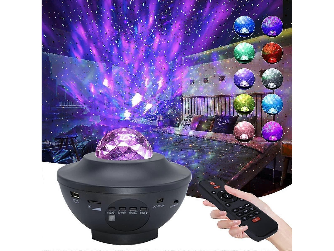 Projetor De Céu Estrelado, Ondas Do Oceano E Nebulosas Em Led Com Controle Remoto/alto Falante Bluetooth/temporizador/controle Voz Aquaforge