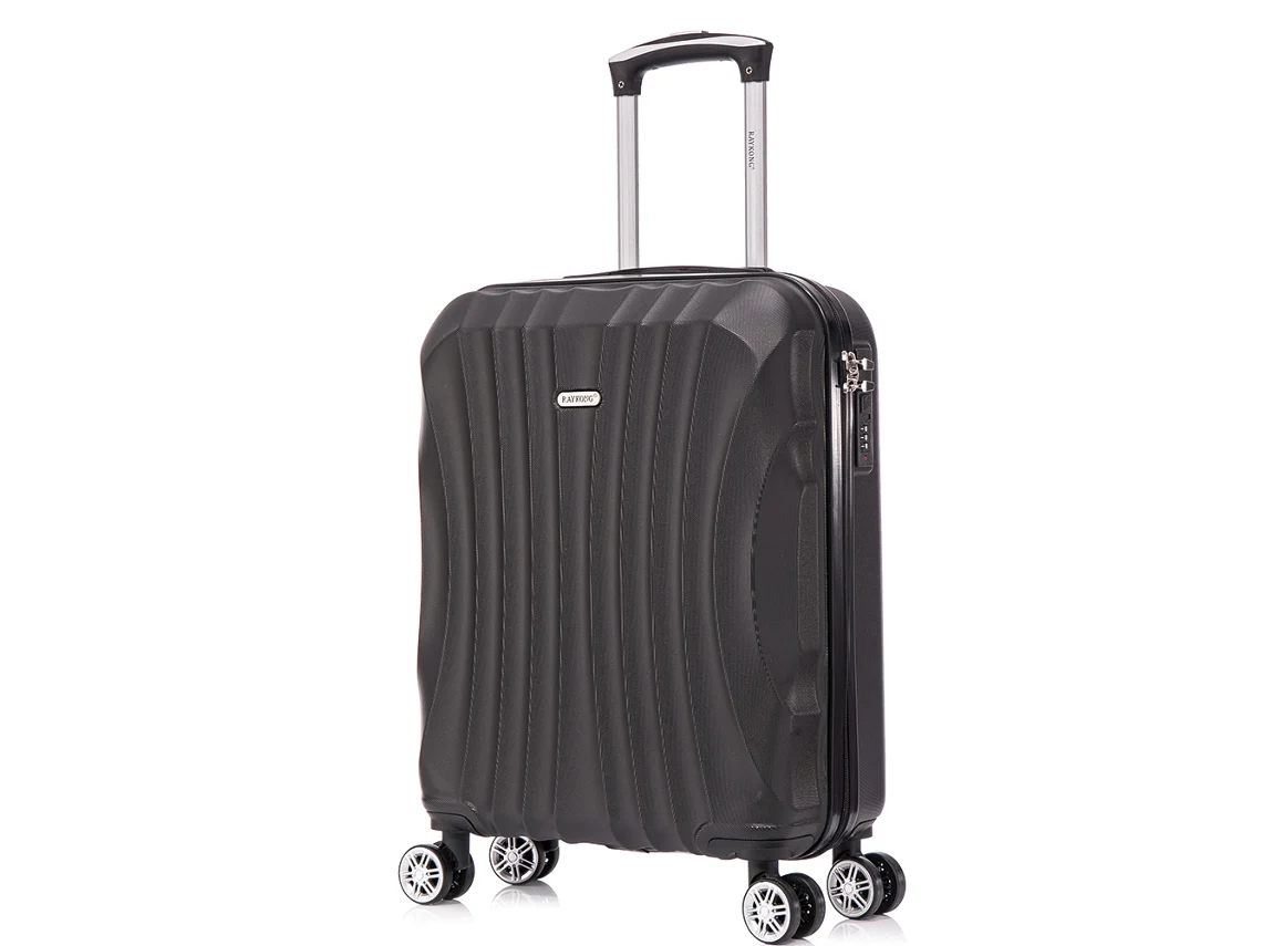 Mala de Cabine RAYKONG Semi-Rígida 4 Rodas Preto (55 x 38 x 23 cm - 45L)