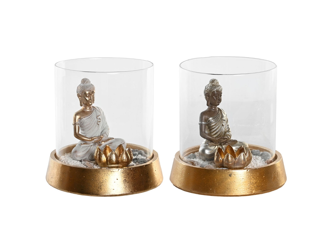 Figura Decorativa DKD HOME DECOR Cristal Prateado  Oriental ()