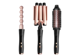 Kit 3 Cabeçotes Intercambiáveis para Alisar e Cachear, Tamanhos Diversificados, Uso Doméstico e Viagem, para Ondas, Cachos Ou Cabelo Liso STELASPLEN