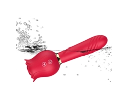 Retrátil Língua Lamber Vibrador Sensual Flor Vibratória Vara Com Sucção Provocando Produtos Sexuais Brinquedo De Estimulação Adulto Vermelho