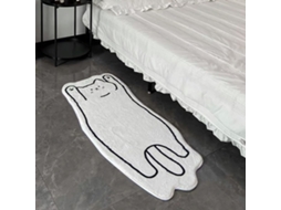 Tapete Lavável Para Quarto 40x120 Cm, Tapete Fofo E Engraçado Para Quarto Infantil, Moderno, Estampado, Branco, Formato Irregular, Para Área De Entrad