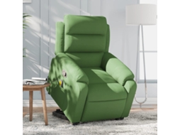 Vidaxl Poltrona Elevatória De Massagens Veludo Verde-claro