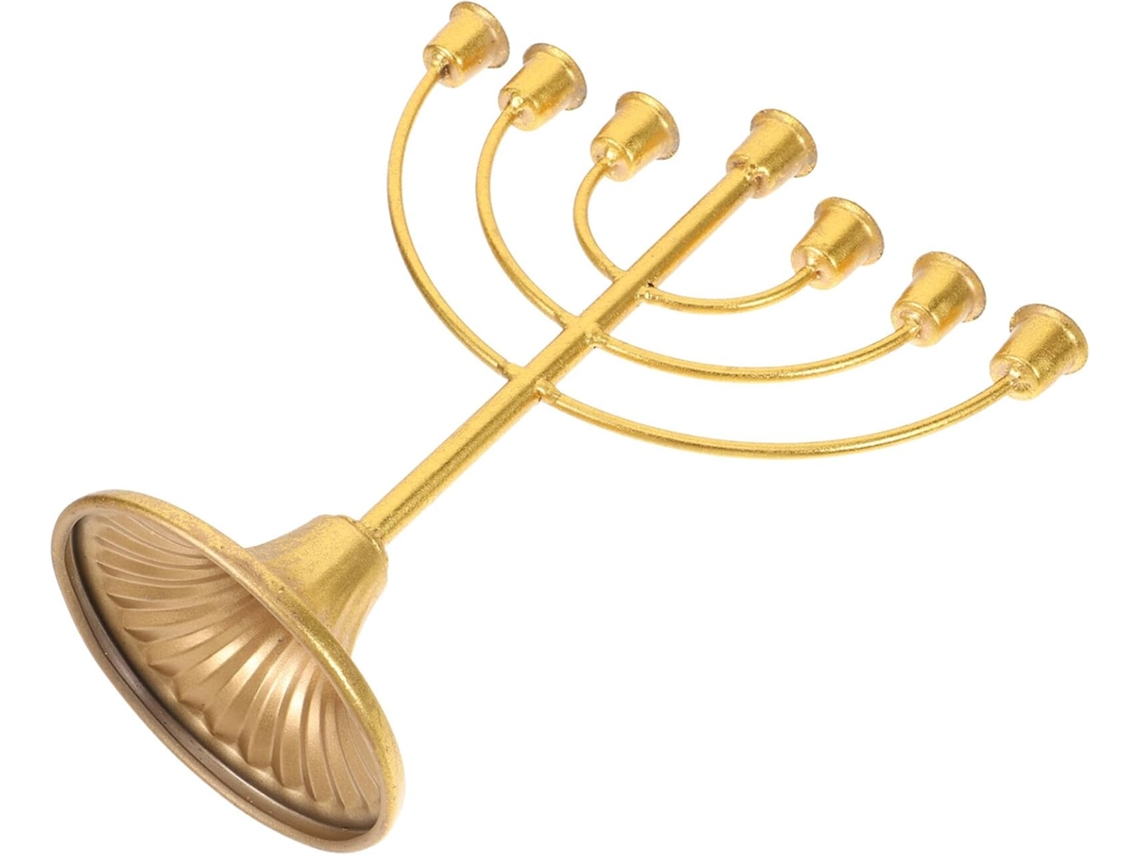 De Metal Com 7 Braços E Velas Cônicas, Decoração De Mesa Para Festa De Hanukkah. Gokoco