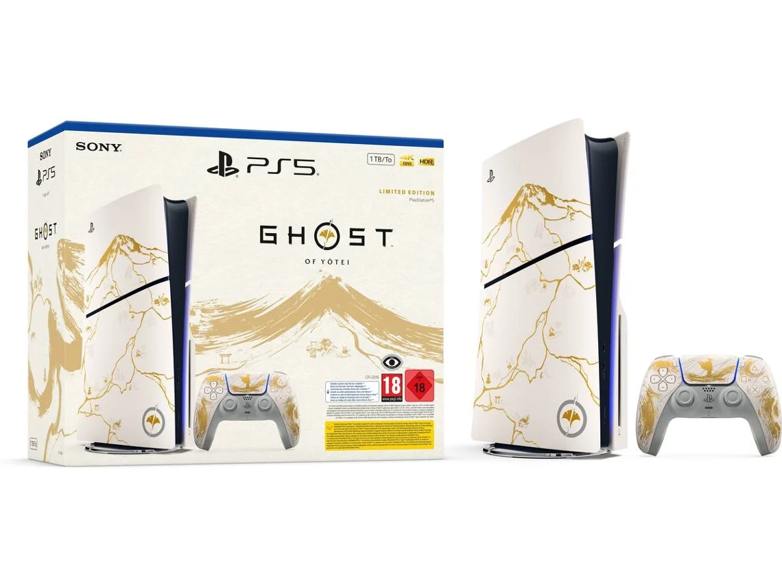 Bundle Consola PS5 + Jogo Ghost of Yōtei Edição Limitada Gold (Código de Descarga na Caixa)