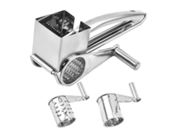 Ralador De Queijo Manual Com Lâminas Afiadas E Cabo Ergonômico Para Resultados Perfeitos Fácil Usar Limpar, Na Cor Prata. Aquaforge