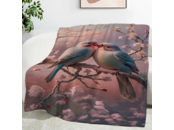 Manta para Periquito Flor de Cerejeira 130x150 Cm Flanela Multifuncional Macia e Aconchegante Cama Cobertor Co