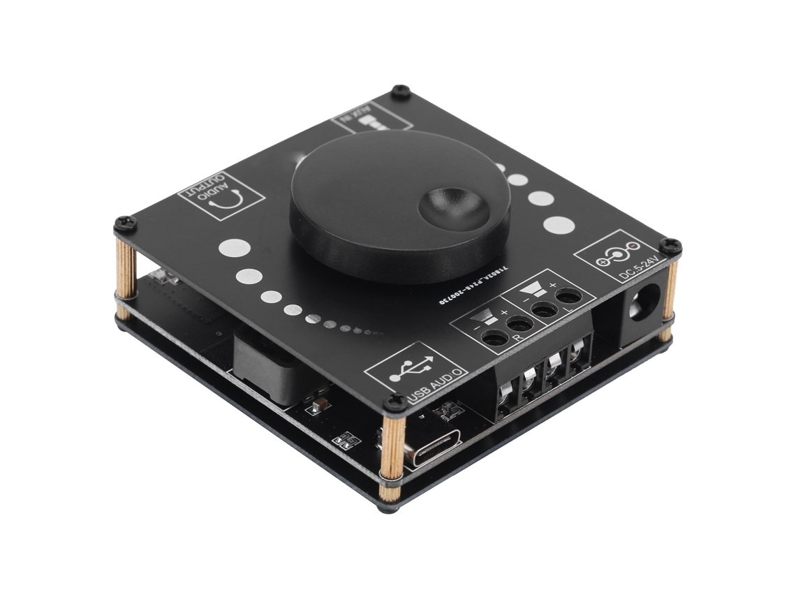 Laxiscreed Amplificador Digital De Potência 2.0 Stereo Com Bluetooth E Alimentação Dc 5-24v