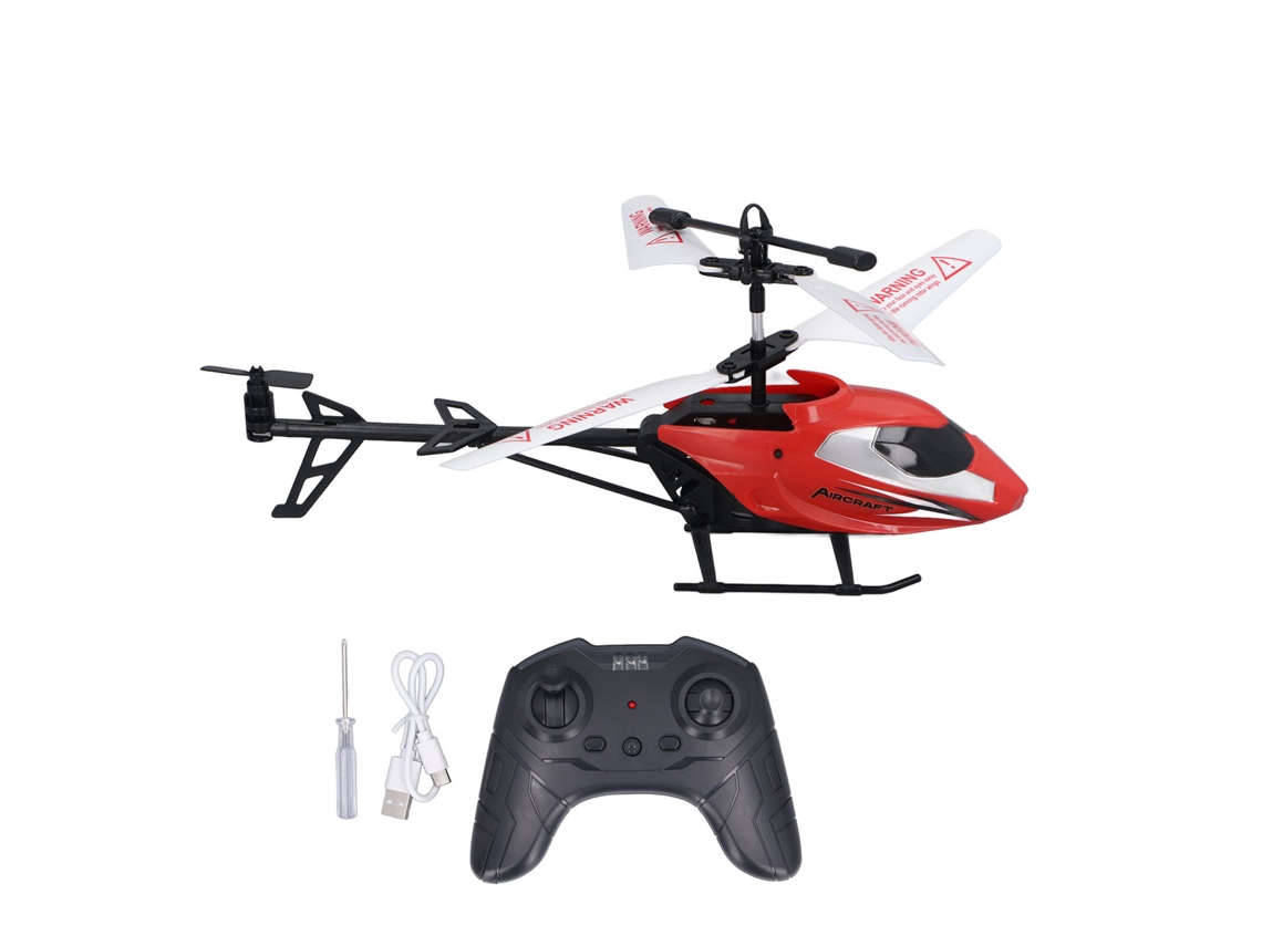 Ats helicóptero Rc de 2,5 Canales Recargable Con Control Remoto Flexible Y Luces, Juguete de Avião para Crianças e Adultos, Cor Vermelha