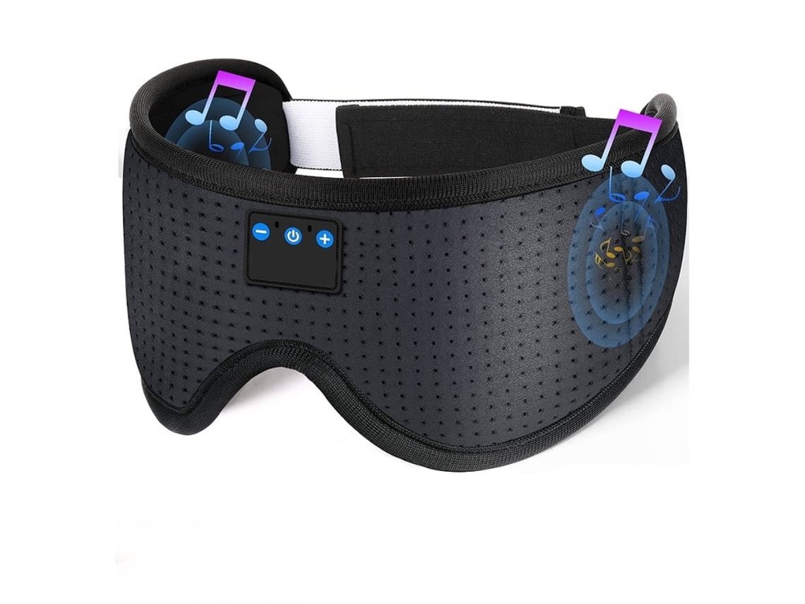 Auriculares Máscara Olho Música Sem Yizhood Seda Bluetooth Preto