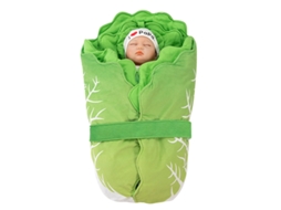 Saco de Dormir Bebê Grosso Outono Inverno Cueiro Forma Couve 70x40cm Panoona Verde
