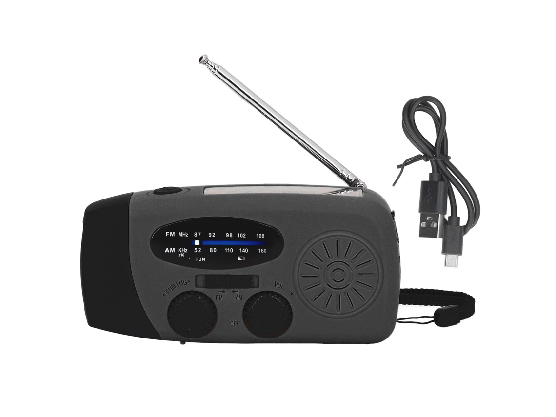Rádio Solar Com Manivela E Lanterna Led, Rádio Portátil Fm/am/wb Com Usb Para Emergências E Prevenção De Desastres, Preto, Modelo Europeu. Brilvibera