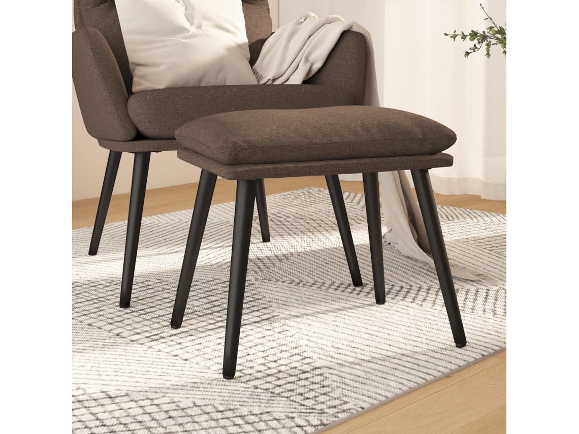 Vidaxl Apoio De Pés 45x29,5x35 Cm Tecido Cinzento-acastanhado