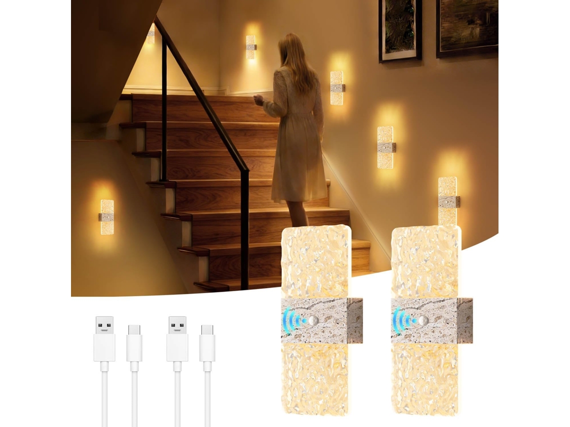 Luminária De Interior Com Sensor Movimento 2600 Mah Recarregável