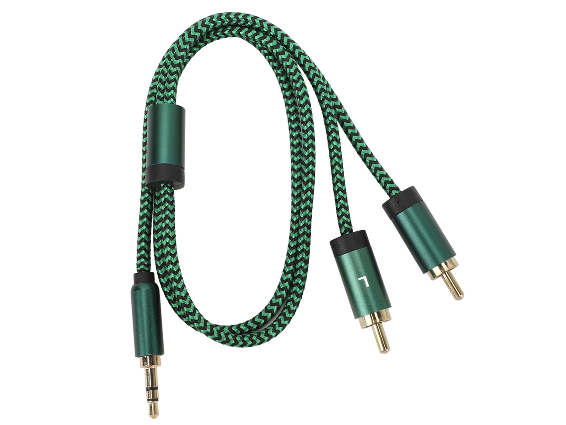 Cabo de 3,5 mm para RCA e divisor Y de 0,5 m com som HiFi.