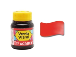 Virniz Vitral ACRILEX 37Ml Vermelho Carmim 509