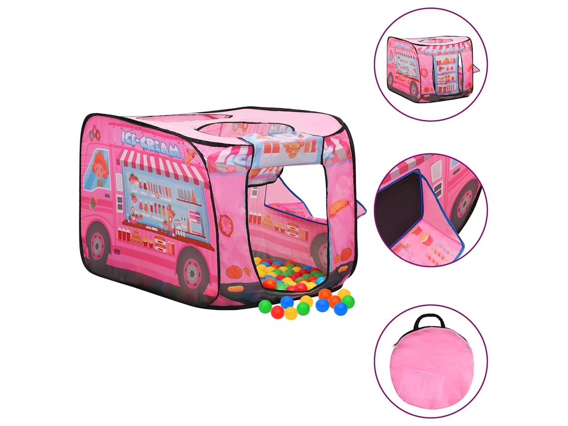 Vidaxl Tenda De Brincar Infantil Com 250 Bolas 70x112x70 Cm Rosa