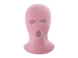 (rosa) Chapéu De Malha Unissex De Inverno Com Três Furos, Cor Sólida, Máscara Facial Completa, Balaclava, Cúpula, Chapéu De Malha Para Ciclismo Ao Ar