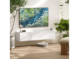 Móvel De Tv Suspenso Para Televisores Até 45, 55, 65 Polegadas, Com 2 Armários Com Portas, 140 X 33 X 29,8 Cm, Branco