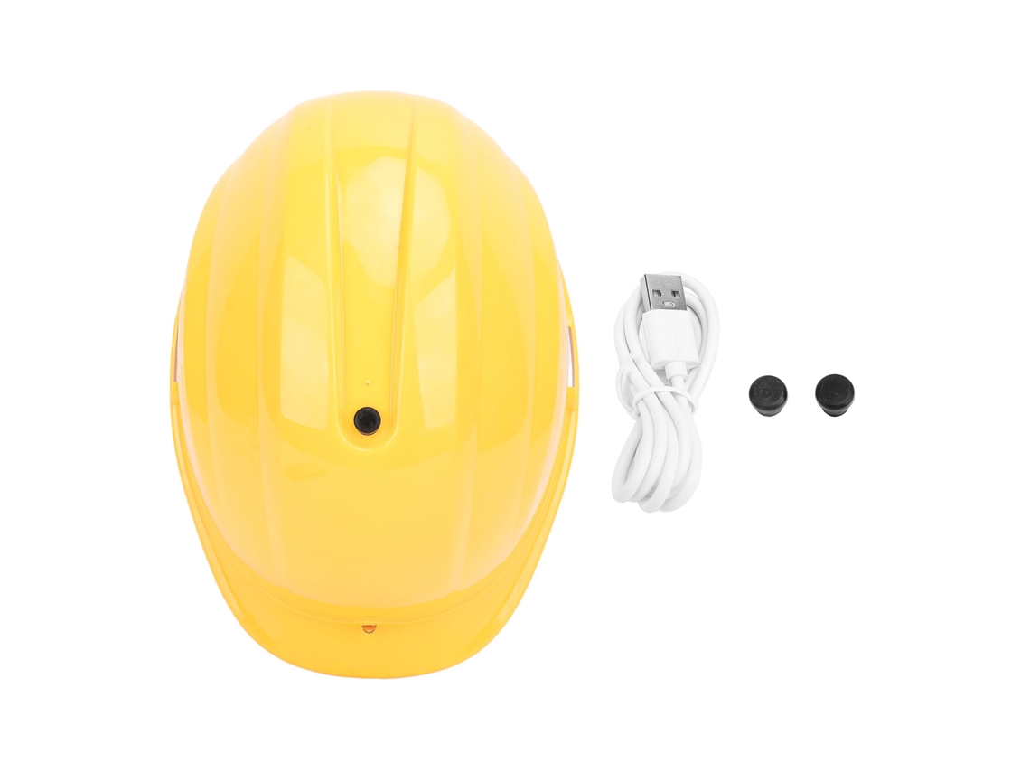 Chapéu de Segurança Amarelo com Ventilação e Massagem
