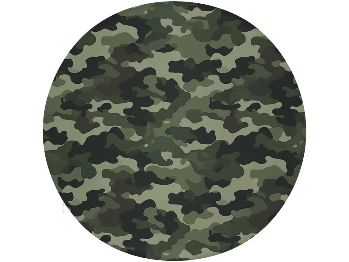Almofada Redonda Verde Militar Para Assento, Antiderrapante, Removível, Para Poltrona, Sofá, Escritório, Cozinha, 39cm