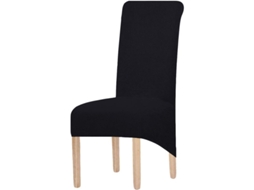 Funda Para Silla De Comedor Jacquard Elástica Grande (preto, 2 Peças)